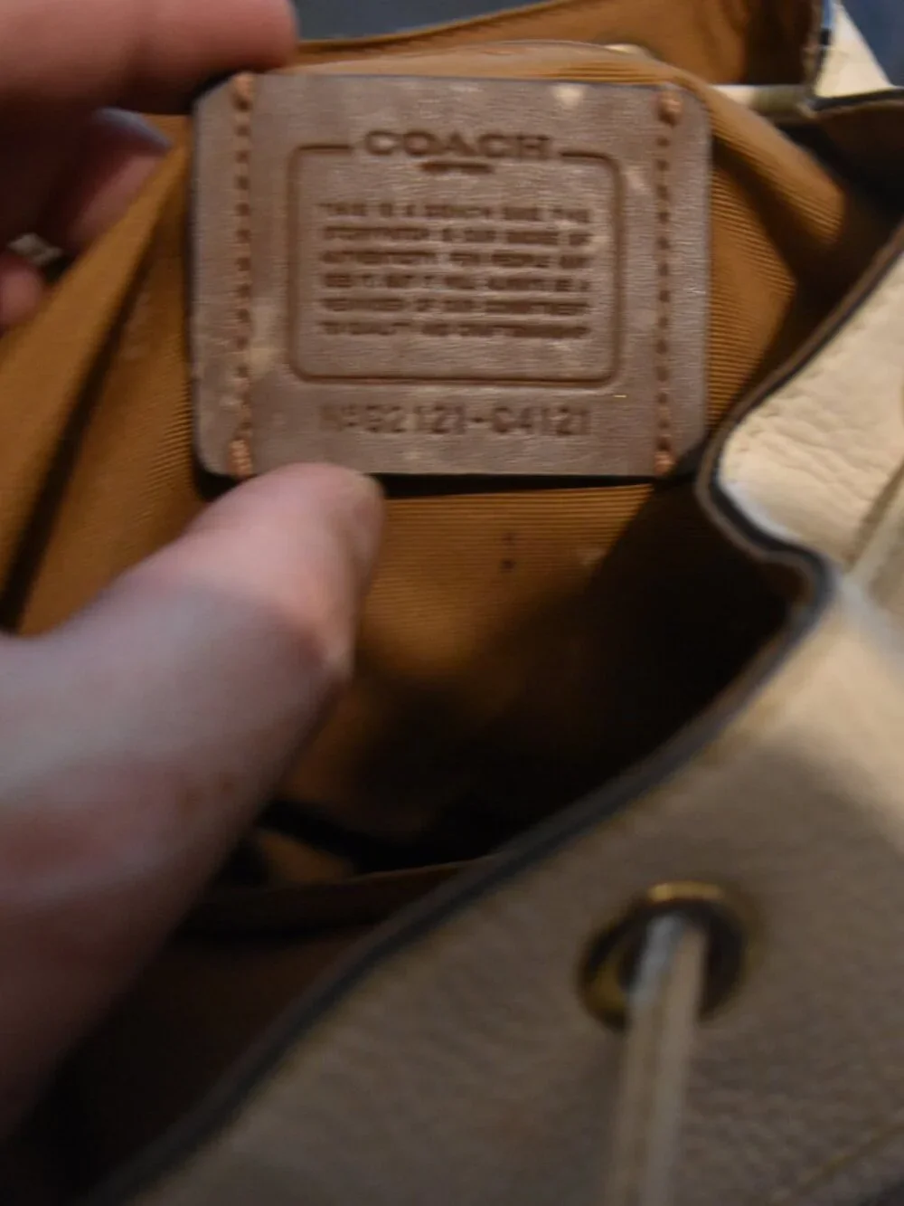 Coach Pennie 22 Soft White Leather Pebbled Backpack